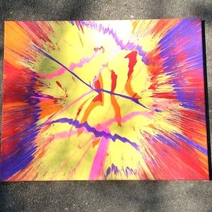 Sunset painting spin art